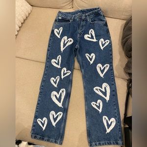 Heart painted jeans - RAGGED